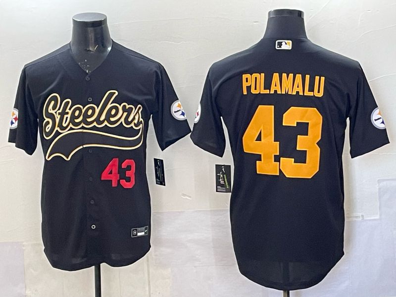 Men 2025 Pittsburgh Steelers #43 Polamalu black 3th generation Joint Name Nike Limited NFL Jersey style 001->pittsburgh steelers->NFL Jersey
